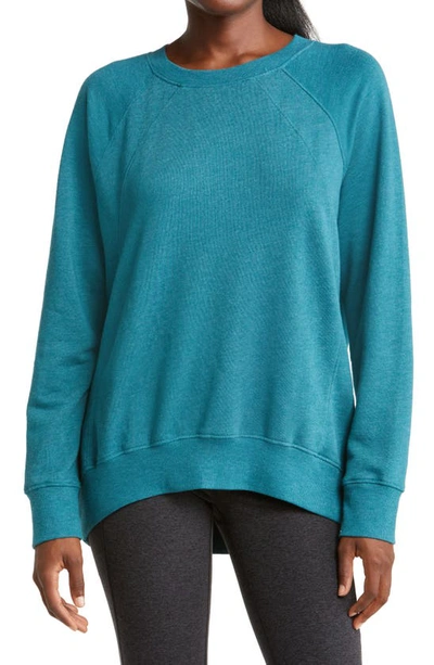 Shop Zella Drew Crewneck Sweatshirt In Teal Waterfront