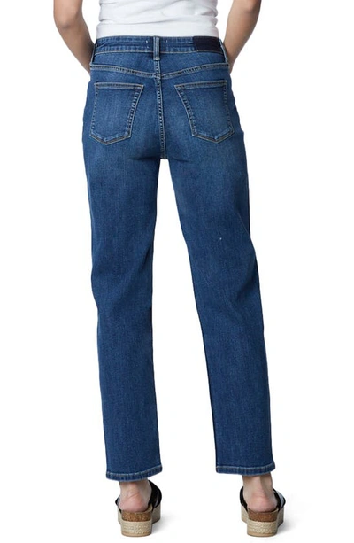 Shop Hint Of Blu Clever High Waist Slim Straight Leg Jeans In Myra Blue