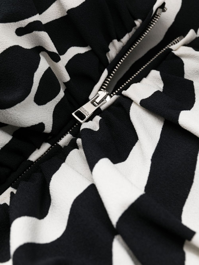 Shop Dolce & Gabbana Zebra-print Mini Dress In Black