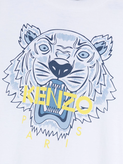 Kenzo Signature Tiger-print T-shirt In Weiss