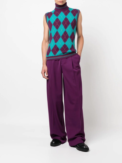 Versace Sleeveless Roll Neck Jumper In Grün