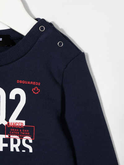 Dsquared2 Logo-print Long-sleeve Sweatshirt In Blau