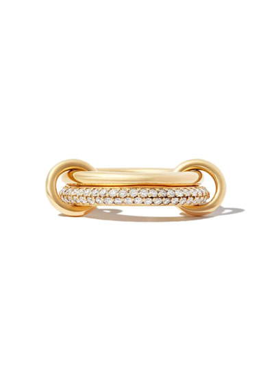 Shop Spinelli Kilcollin 18kt Yellow Gold Petite Virgo 2 Link Diamond Ring