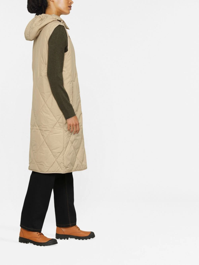 Tommy Hilfiger Sorona Quilted Long Vest In Nude