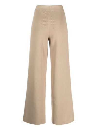 Shop Tommy Hilfiger Drawstring Knitted Trousers In Nude