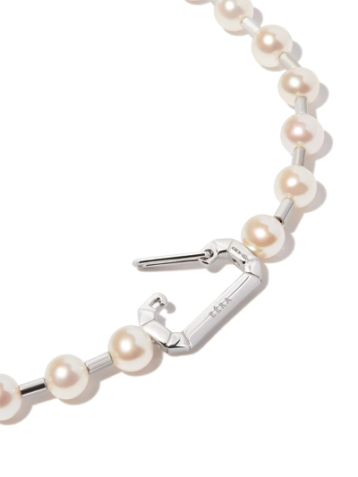Eéra 18kt White Gold Diamond And Pearl Necklace In White