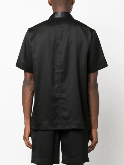 Shop Cdlp Short-sleeve Lyocell Shirt In Black