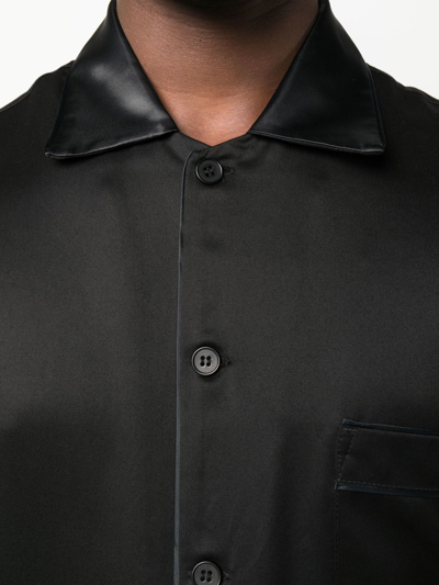 Shop Cdlp Short-sleeve Lyocell Shirt In Black