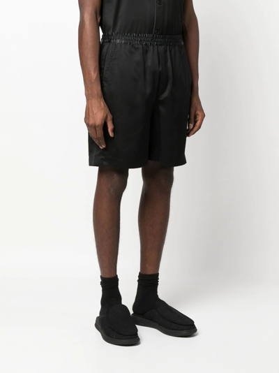 Shop Cdlp Elasticated-waist Bermuda Shorts In Black