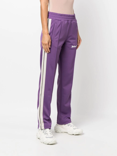 Shop Palm Angels Logo-print Track Pants In Violett