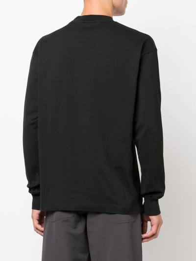 Palm Angels Burning Logo Classic Tee L/s In Schwarz