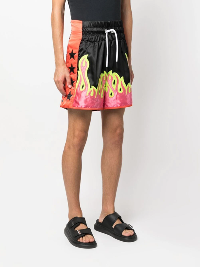 Shop Palm Angels Multi-panel Knee-length Shorts In Schwarz