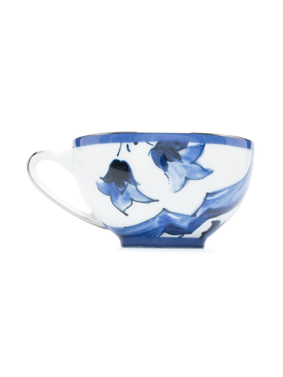 Shop Dolce & Gabbana Mediterraneo Porcelain Tea Set In Ub005 - Fiore Blu Mediterraneo