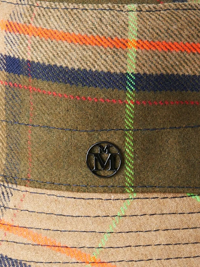 Shop Maison Michel Angele Tartan Check Bucket Hat In Neutrals