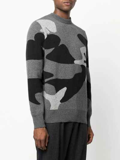 Shop The Power For The People Intarsia-knit Crew-neck Jumper In Grey