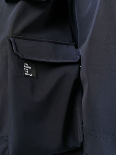 Shop The Power For The People Military Multi-pocket Jacket In Blue
