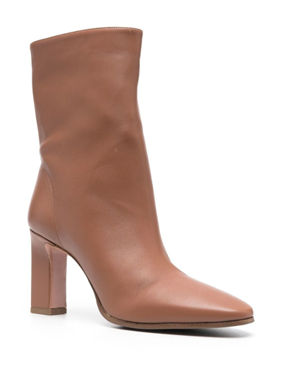 Aquazzura Manzoni 85mm Ankle Boots In Braun