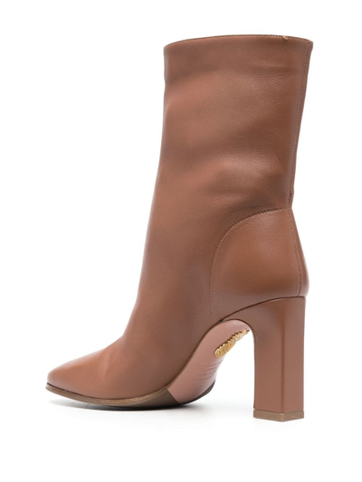 Aquazzura Manzoni 85mm Ankle Boots In Braun
