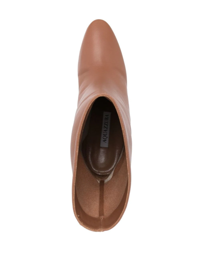 Aquazzura Manzoni 85mm Ankle Boots In Braun