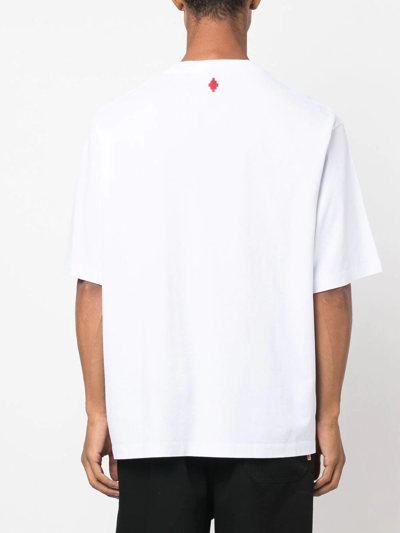 Shop Marcelo Burlon County Of Milan Necklace-print Short-sleeve T-shirt In Weiss