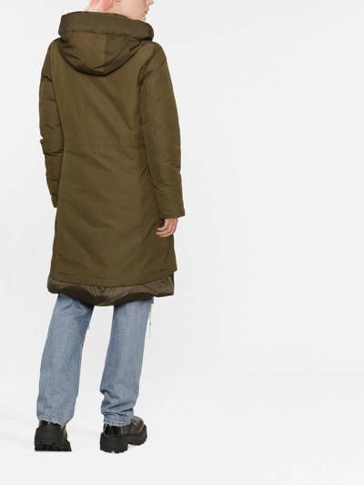 Woolrich Coat Bow Bridge With Detatchable Padding In Green