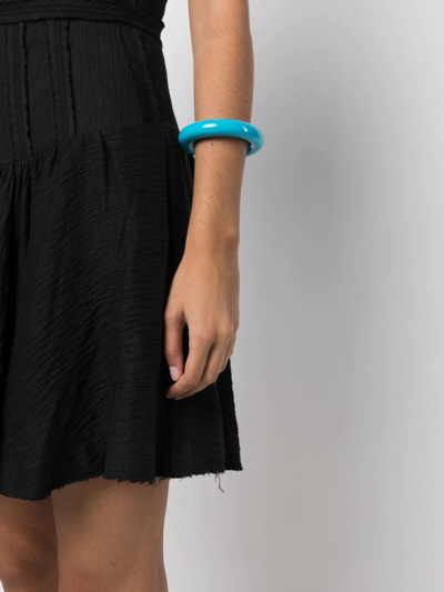 Uncommon Matters Swell Lacquered Wood Bangle In Blue