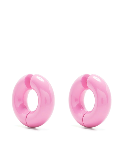 Shop Uncommon Matters Strato Hoop Earrings In Rosa