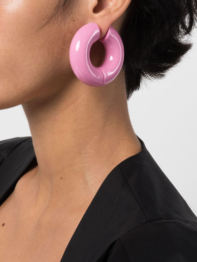 Uncommon Matters Strato Hoop Earrings In Rosa