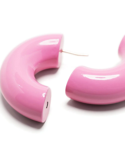 Shop Uncommon Matters Strato Hoop Earrings In Rosa
