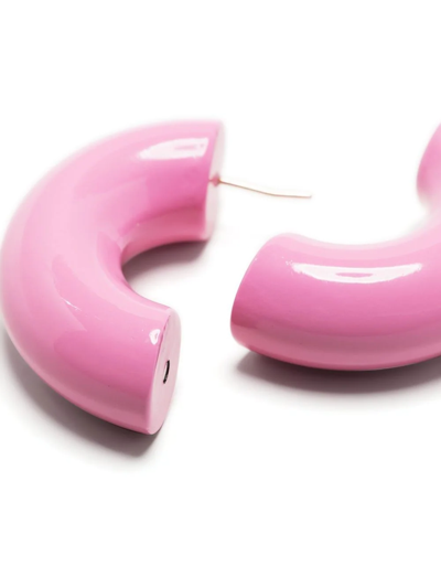 Uncommon Matters Strato Hoop Earrings In Rosa