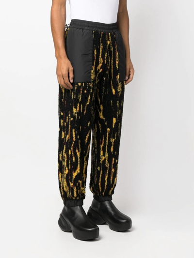 Ambush Textured Fabric Drawstring Pants With Contrast Panels In Schwarz
