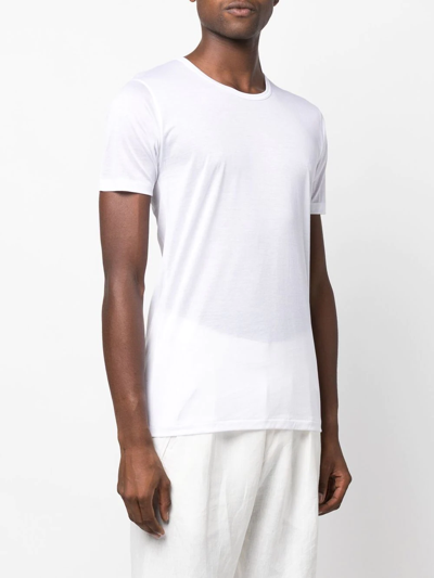 Shop Zimmerli Crew Neck T-shirt In White