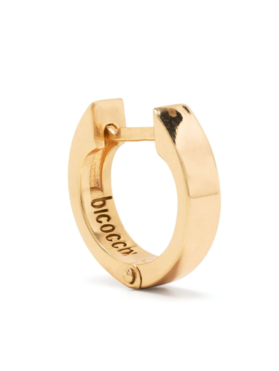 Shop Emanuele Bicocchi Logo Engraved Hoop Earring In Gold