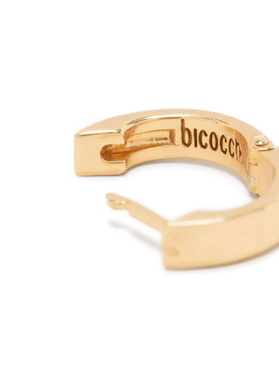 Shop Emanuele Bicocchi Logo Engraved Hoop Earring In Gold