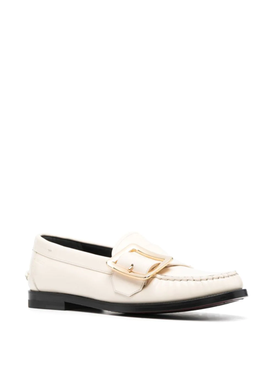 Shop Bally Janelle Buckle-detail Loafers In Nude