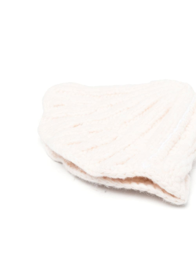 Mm6 Maison Margiela Ribbed Knit Bucket Hat In Nude