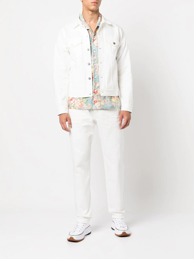 Shop John Elliott Thumper Denim Jacket In White