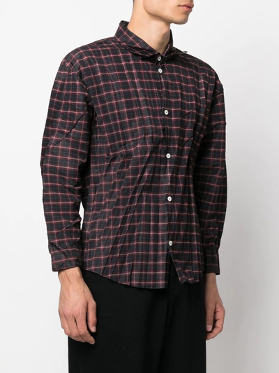 Shop Balenciaga Crease-effect Long-sleeved Shirt In 6163