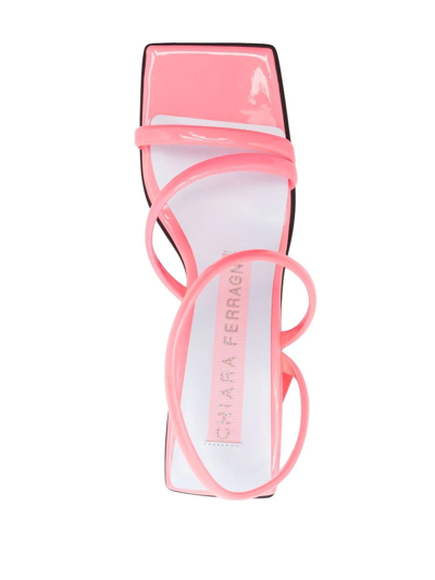 Shop Chiara Ferragni Star-heel Square-toe Sandals In Pink