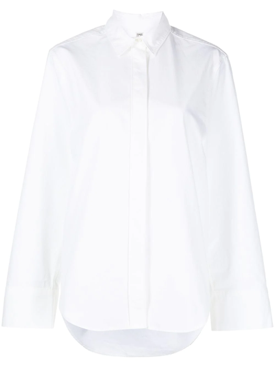 Shop Totême Oversized-cut Poplin Shirt In White