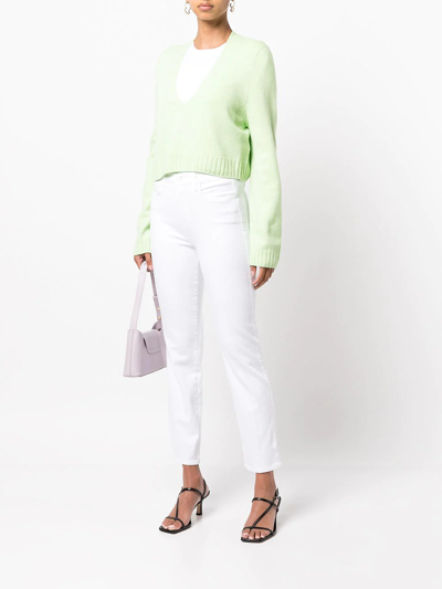 L Agence Alexia Cropped Jeans In White