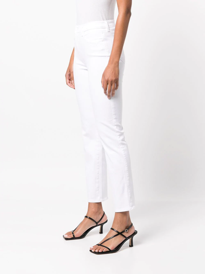 L Agence Alexia Cropped Jeans In White
