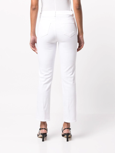 L Agence Alexia Cropped Jeans In White