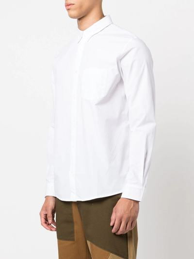 Shop Apc Edouard Button-collar Chemise Shirt In White