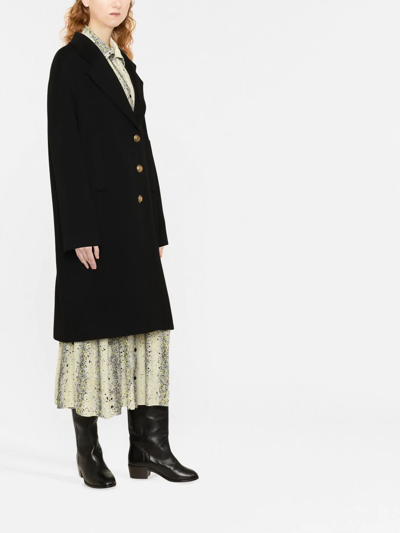 Tagliatore Single-breasted Button-fastening Coat In Black