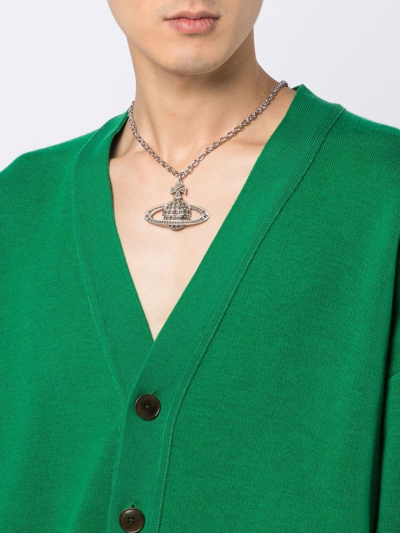 Shop Vivienne Westwood Man Bas Relief Orb Necklace In Silber