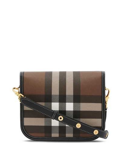 Burberry Check and Leather Elizabeth Bag Medium Dark Birch Brown in  Cotton/Polyurethane with Gold-tone - US