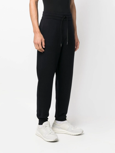 Shop Hugo Boss Cuffed-cotton-track-pants In Black
