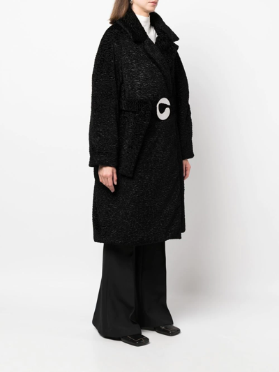 Shop Coperni Belted-waist Oversize Coat In Schwarz