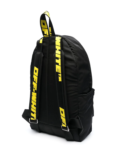 Shop Off-white Slogan-print Zip-fastening Backpack In Schwarz